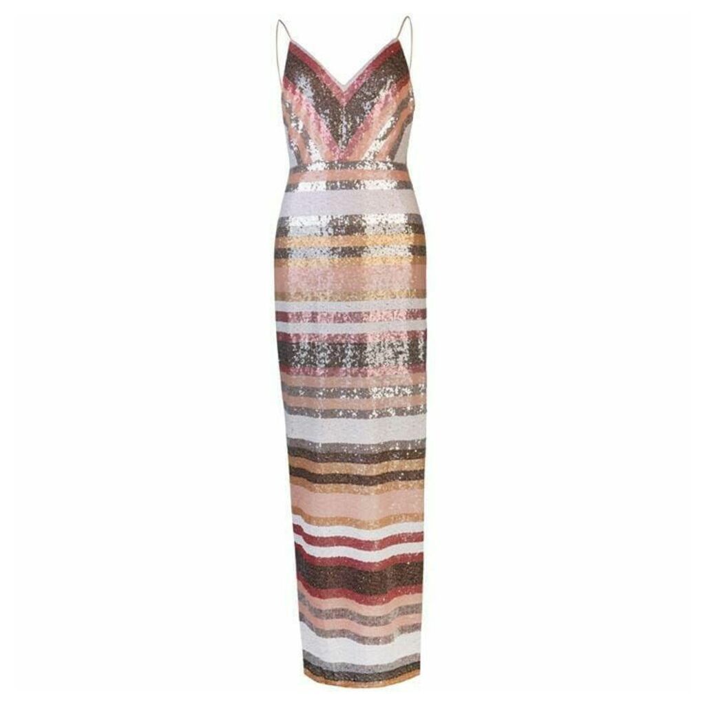 Adrianna Papell Stripe Sequin Dress
