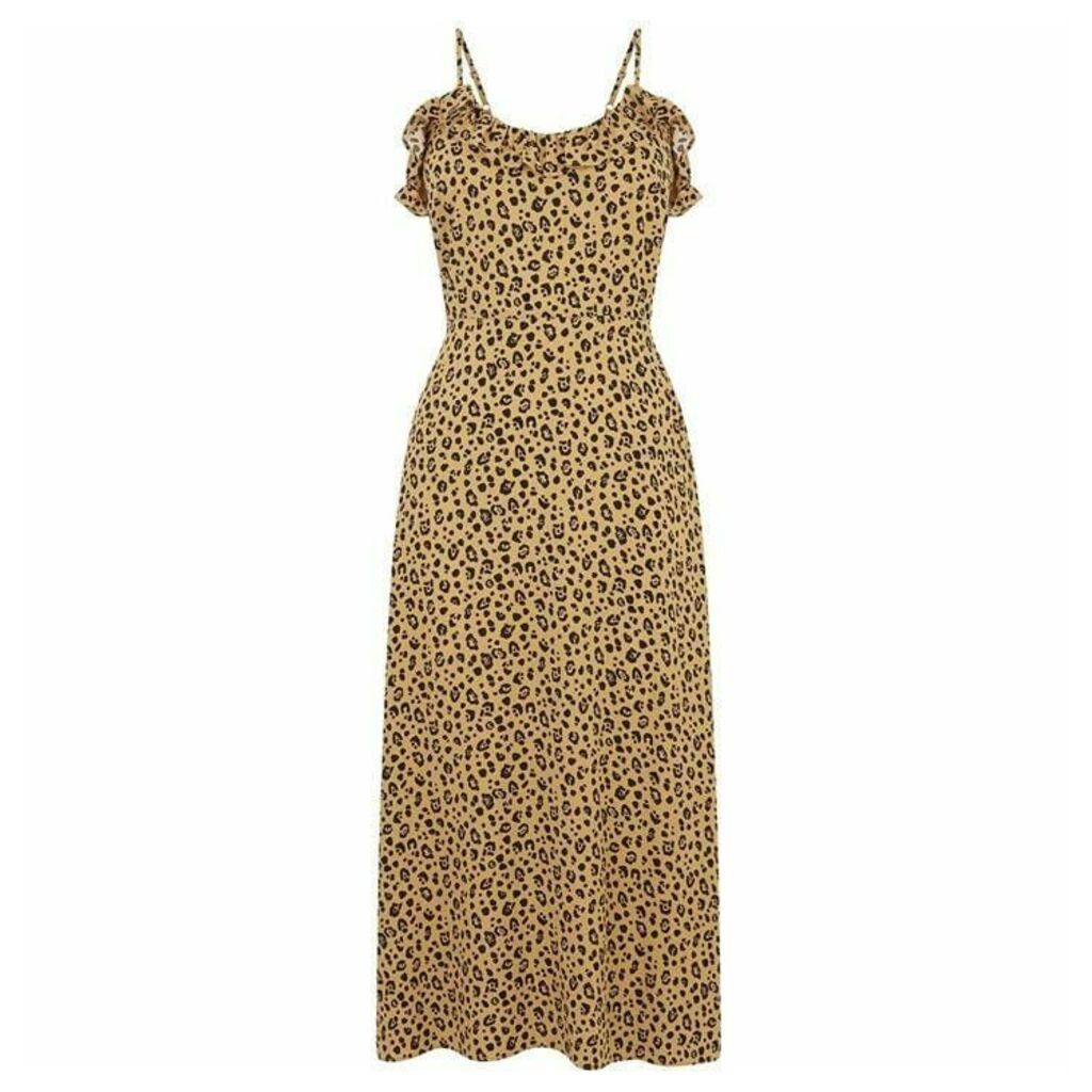 Warehouse Leopard Print Frill Cami Dress