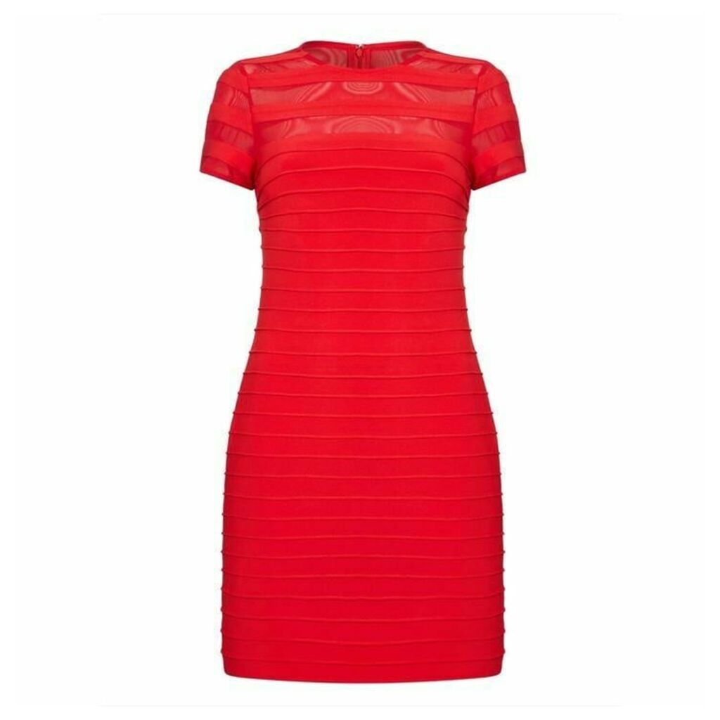 Adrianna Papell A-Line Banded Mini Dress - Red