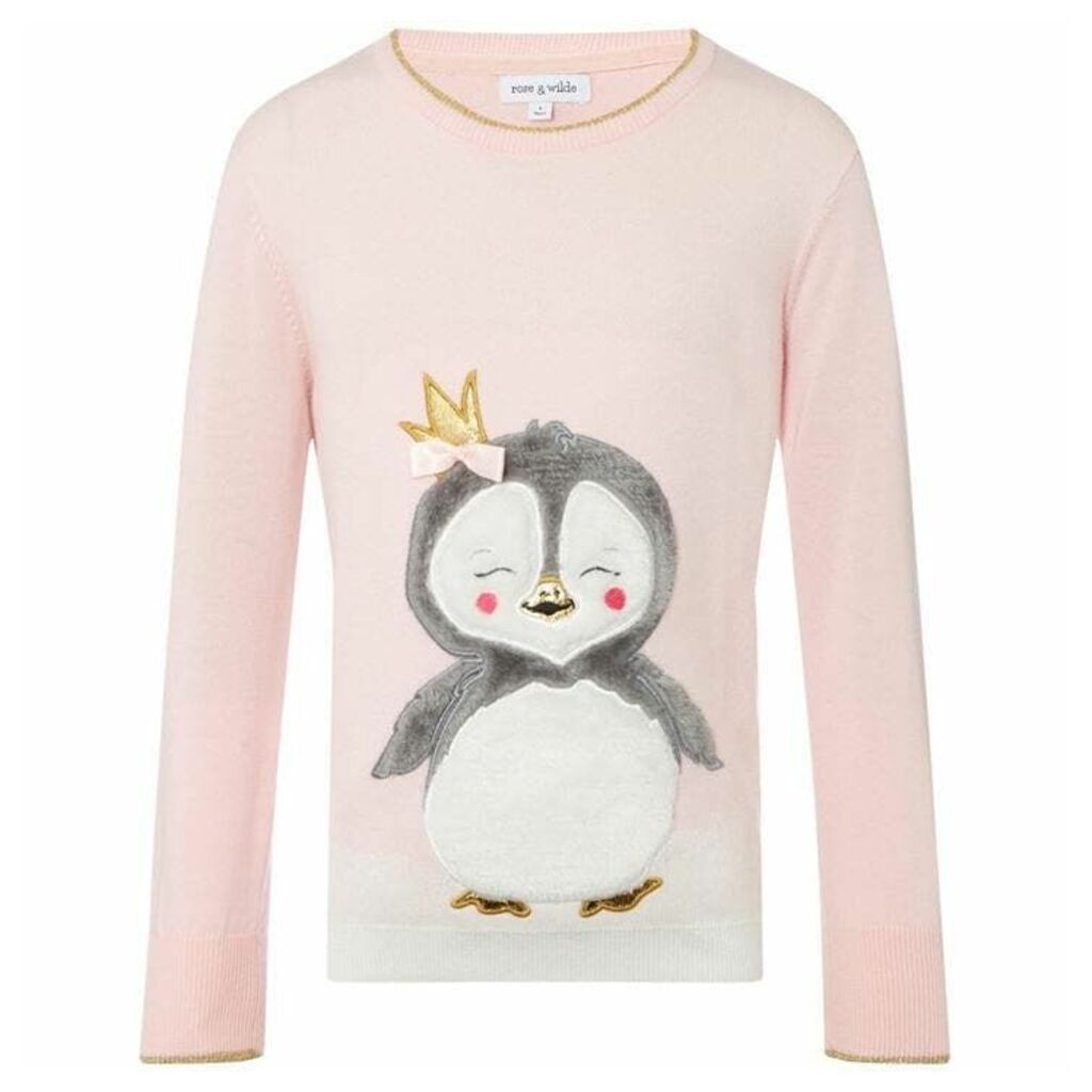 Rose and Wilde Party Penguin Fluffy Xmas Jumper