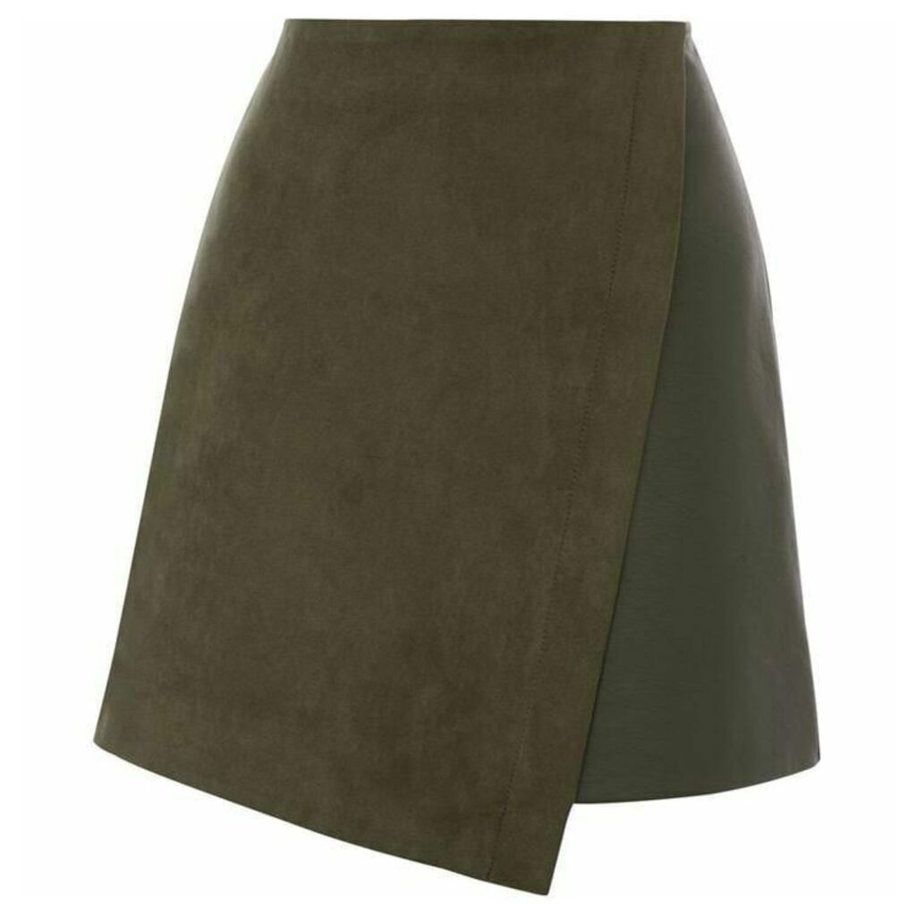 Oasis Faux Suede Patched Mini Skirt