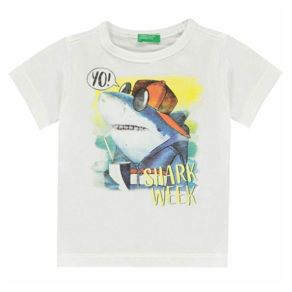 Benetton Shark Print T Shirt