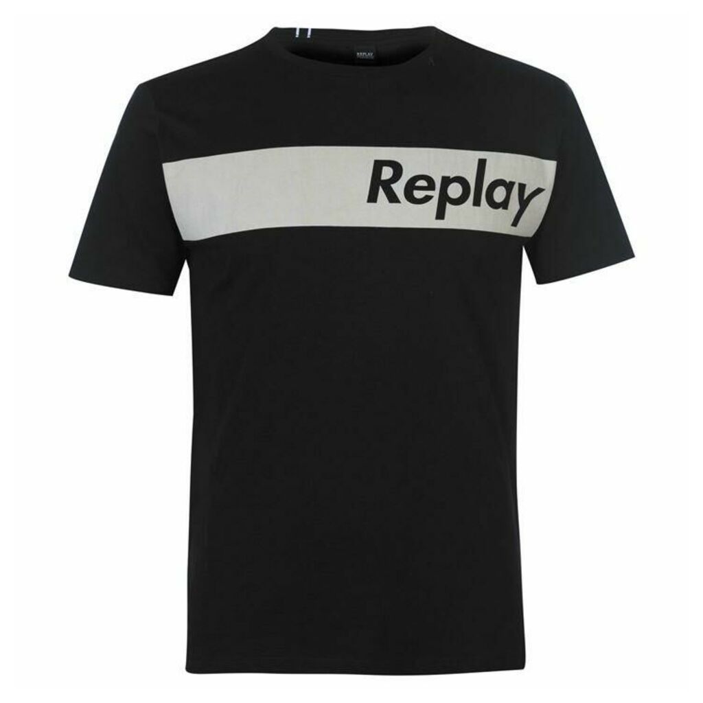 Replay Block Stripe T Shirt