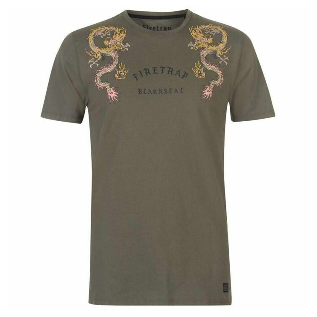Firetrap Blackseal Embroidered T Shirt