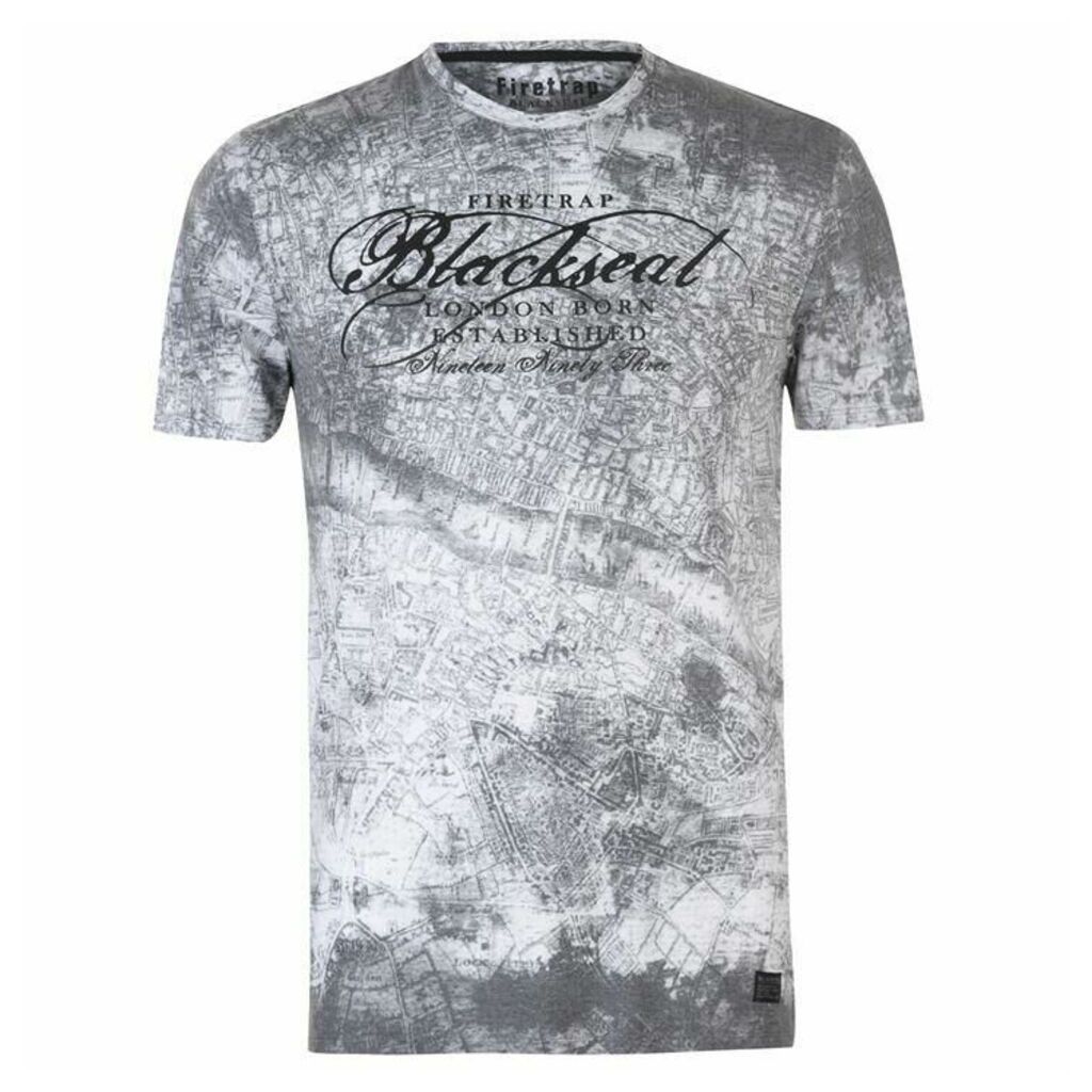 Firetrap Blackseal London Map T Shirt