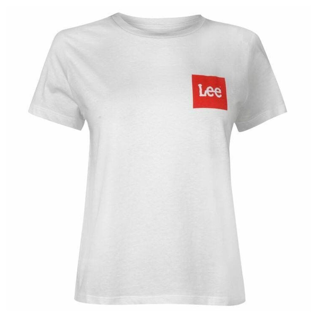 Lee Jeans Boxed Logo T Shirt Womens - WHITE