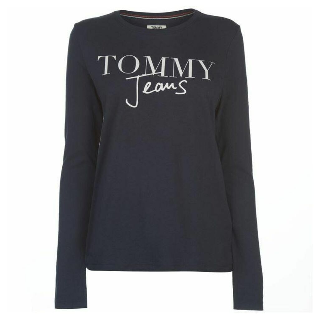 Tommy Jeans Script Logo Long Sleeve T Shirt