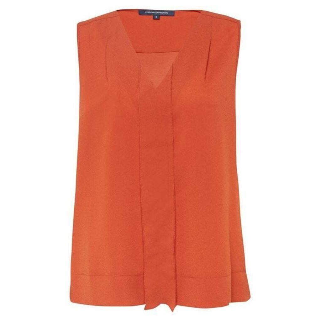 French Connection Polly Plains V Neck Top