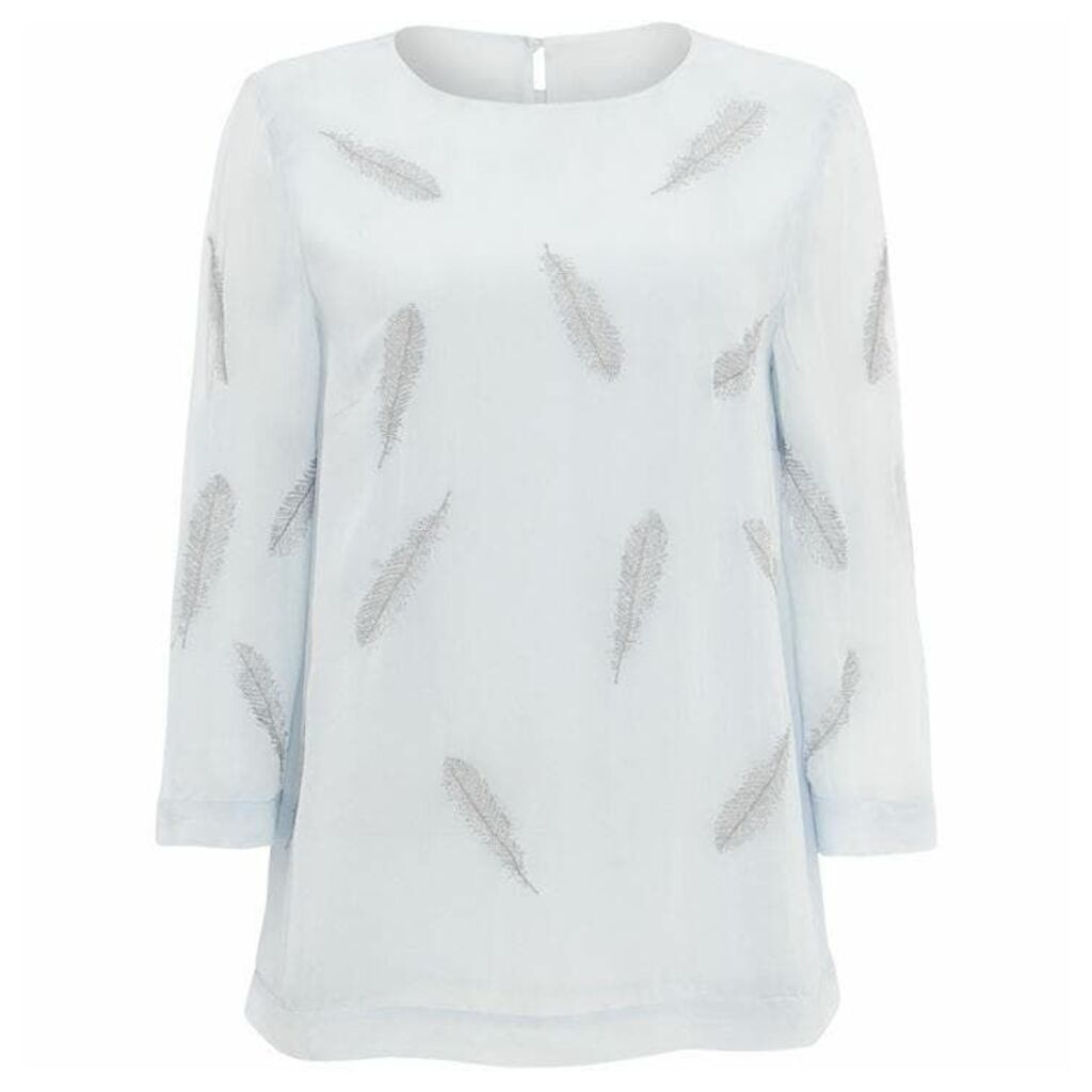 Phase Eight Odette Embroidered Feather Blouse