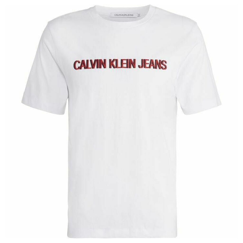 Calvin Klein Jeans Embroidery Logo Slim Fit Cotton Tshirt