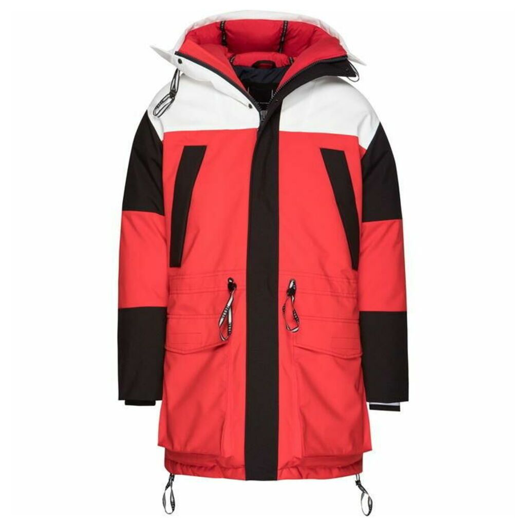 Tommy Hilfiger Colour Block Parka - White and Red