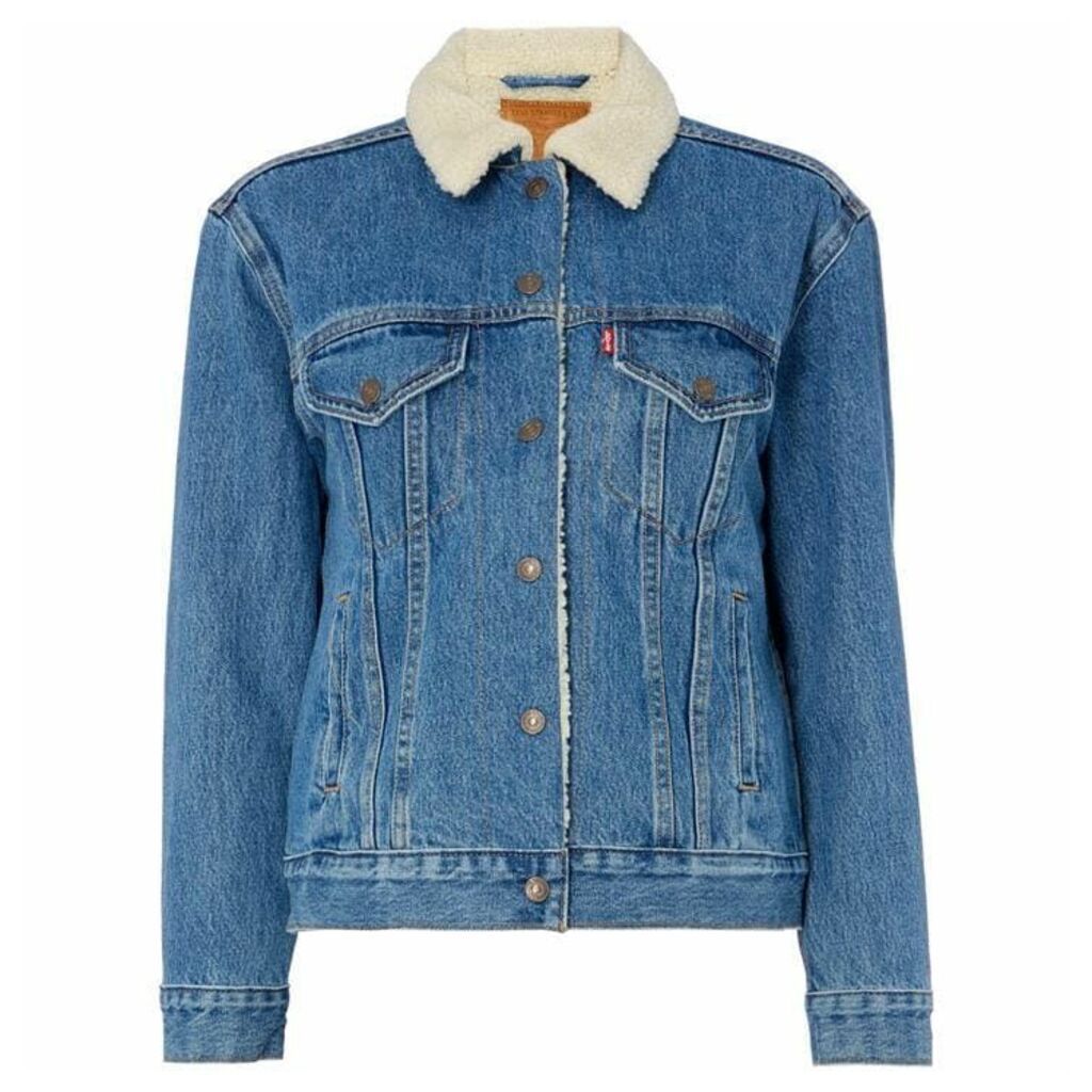 Levis Sherpa Embroidered Trucker Jacket