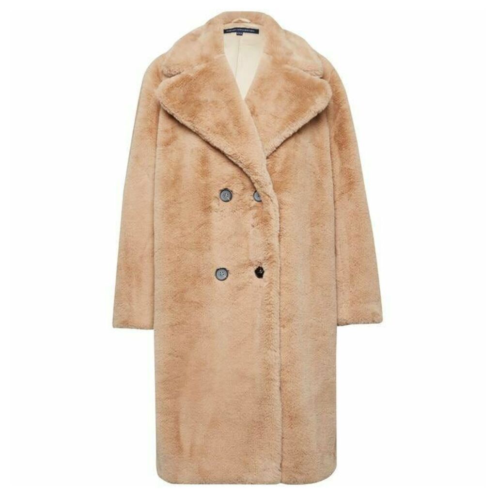 French Connection Annie Faux Shearling Double Breasted Coat