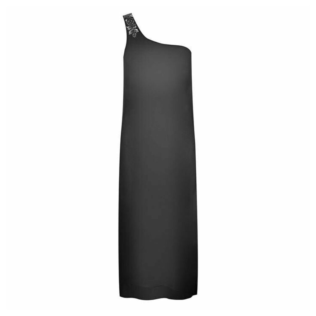 Ted Baker Ted Womens Yeltino Embellished Asymmetric Dress - Black