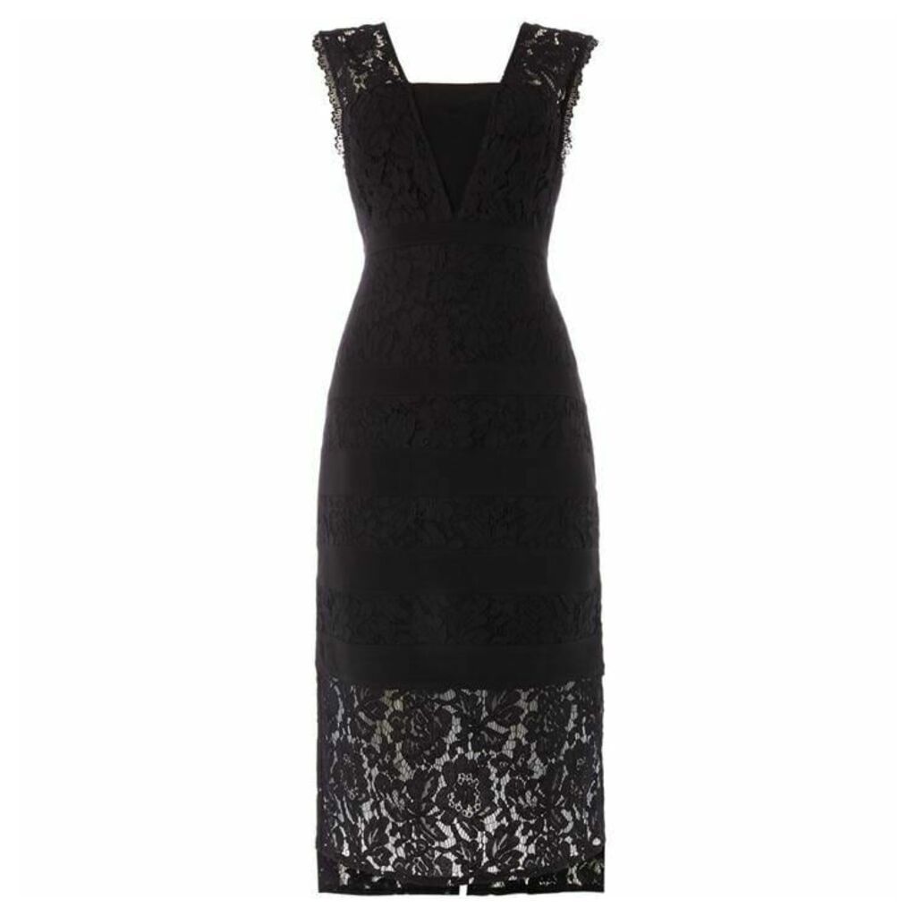 Adrianna Papell Lace panel shift dress