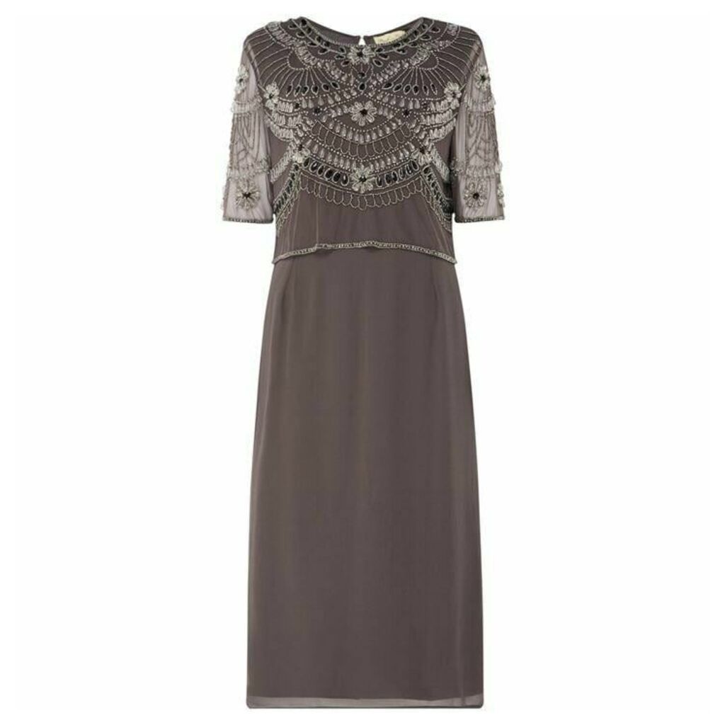 Frock and Frill Embellished shift dress - Grey