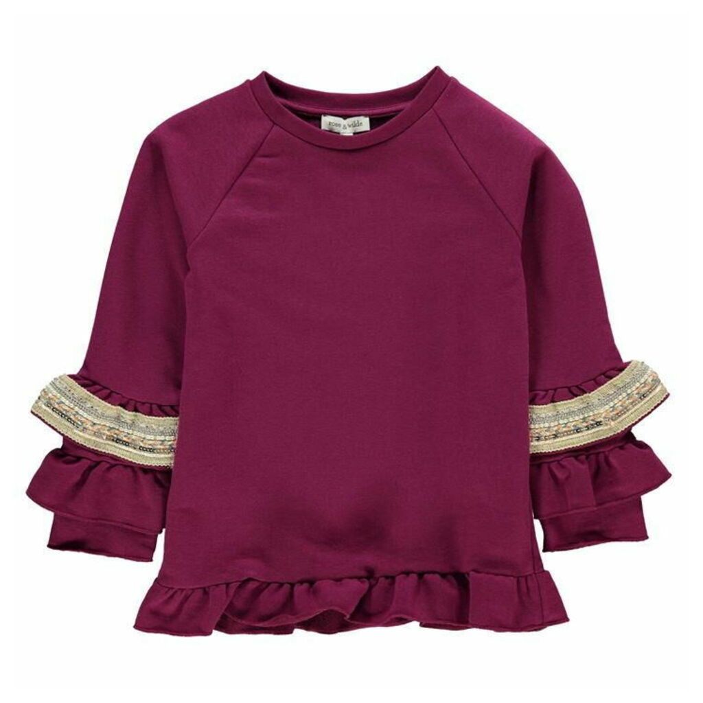 Rose and Wilde Nessa Frill Sleeve Jumper With Sequin Trim