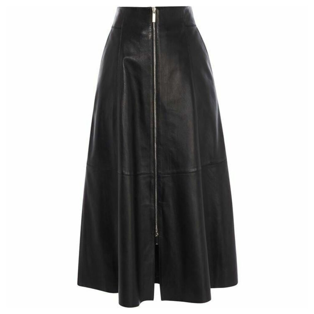 Karen Millen Midi Leather Skirt