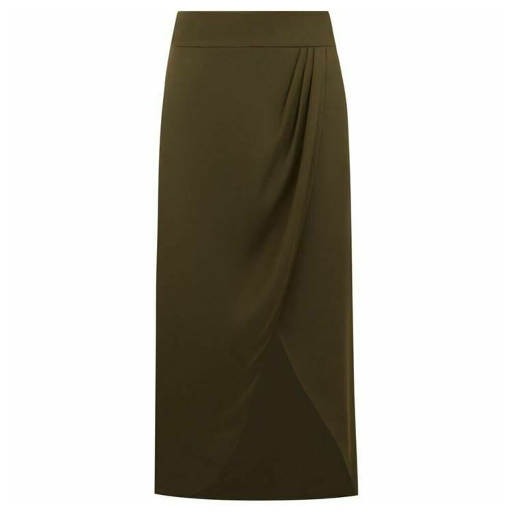 Oasis Satin Wrap Tie Side Skirt