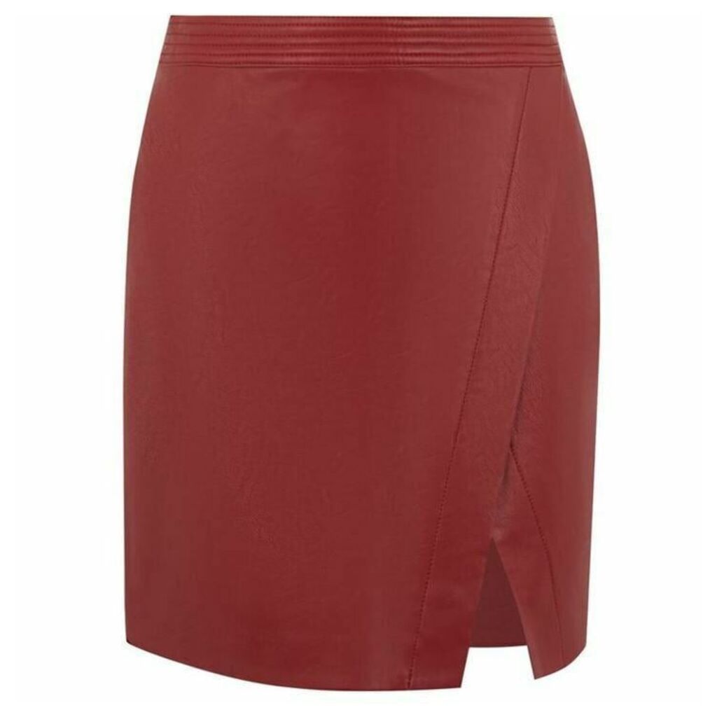 Oasis Wrap Faux Leather Skirt