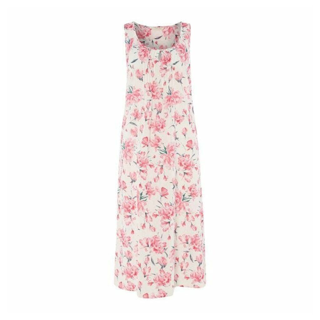 Nora Rose Floral Print Dress - WHITE & PINK
