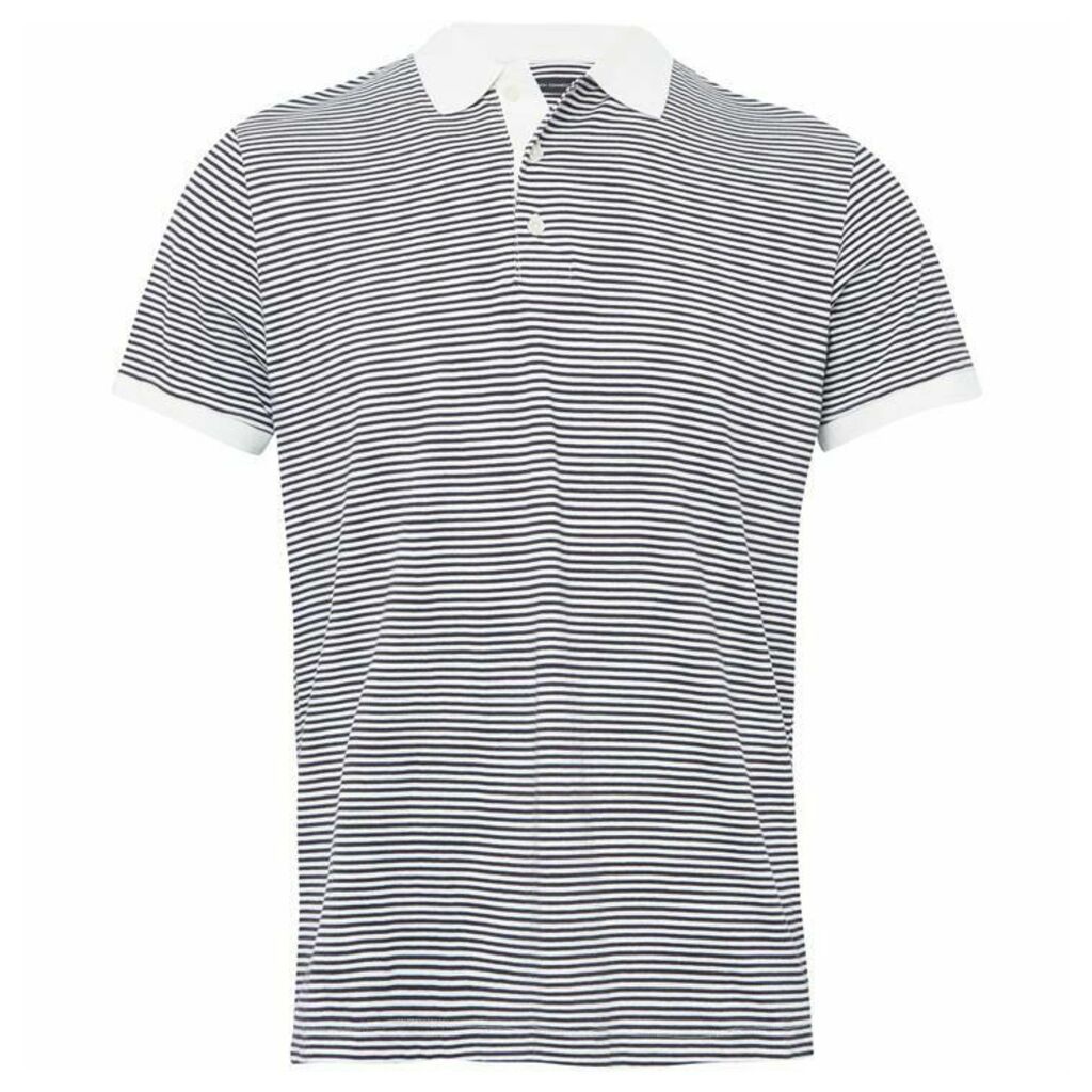 French Connection Micro Stripe Jersey Polo Shirt
