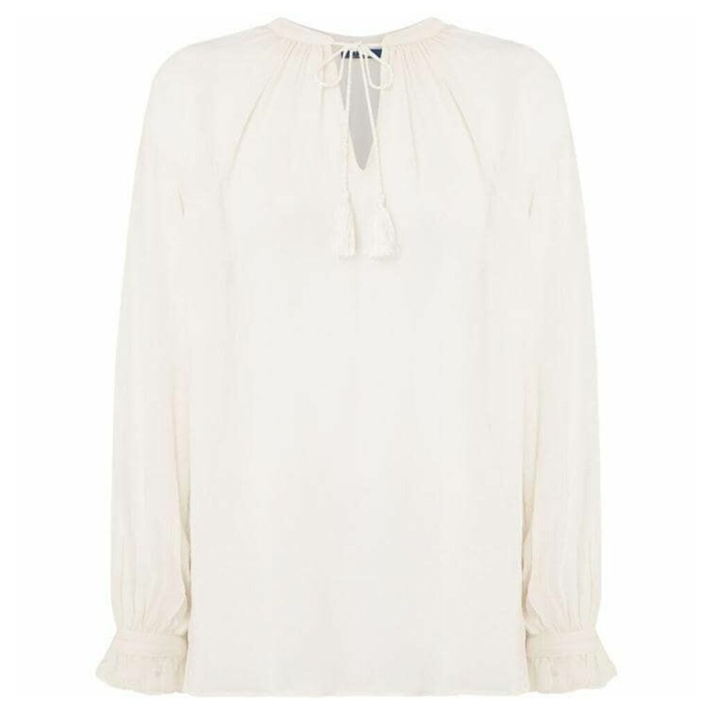 Polo Ralph Lauren Long sleeve blouse with tie front detaIL