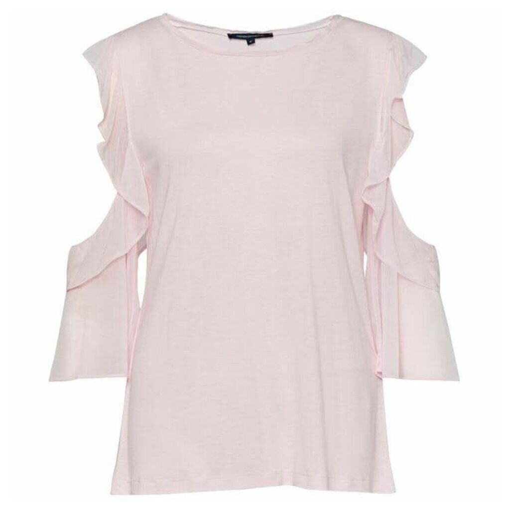 French Connection Ruffle Mix Jersey Top