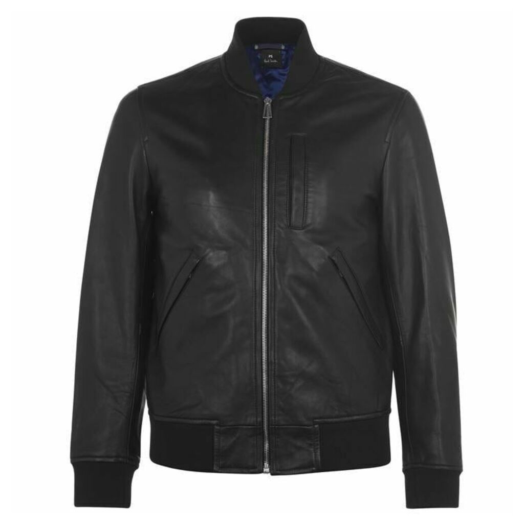 PS by Paul Smith Paul Leather Bomber Jacket Mens