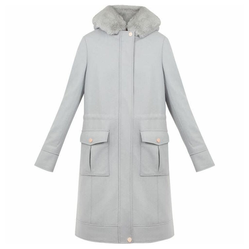Ted Baker Aniyah Faux Fur Hooded Wool Parka