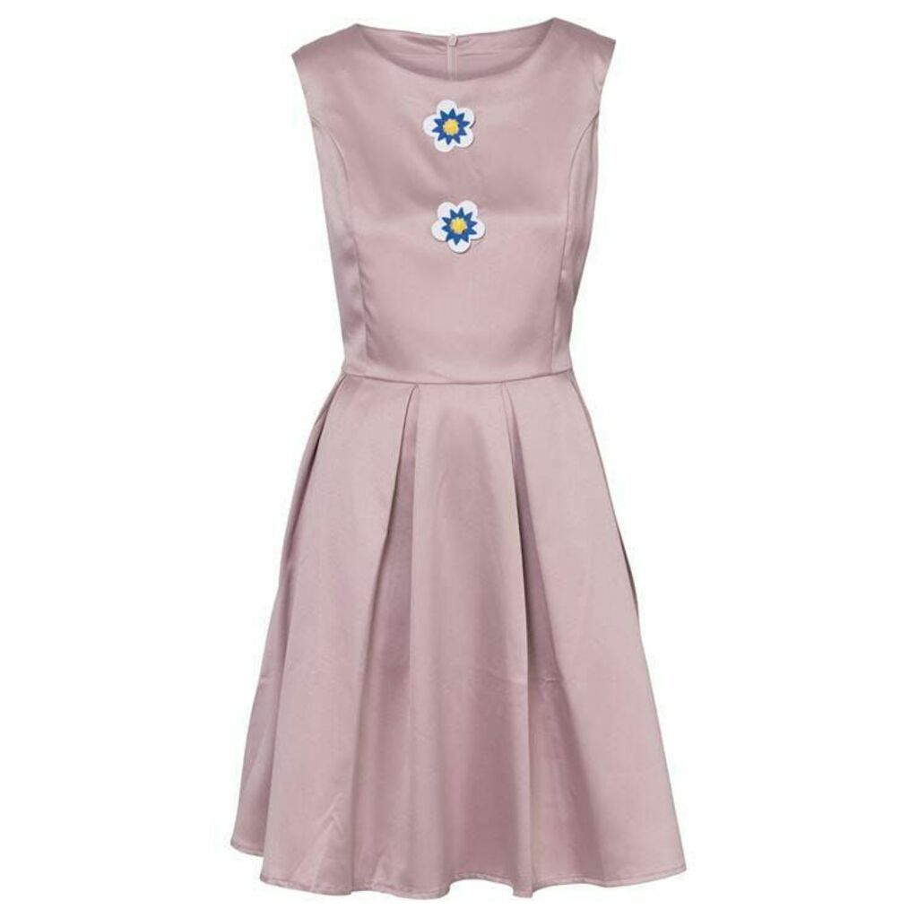 Carolina Cavour Dress With Fold And Flower Details