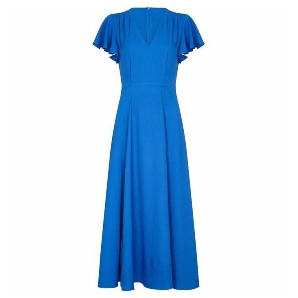Yumi Ruffle Sleeve Maxi Dress With Side Splits