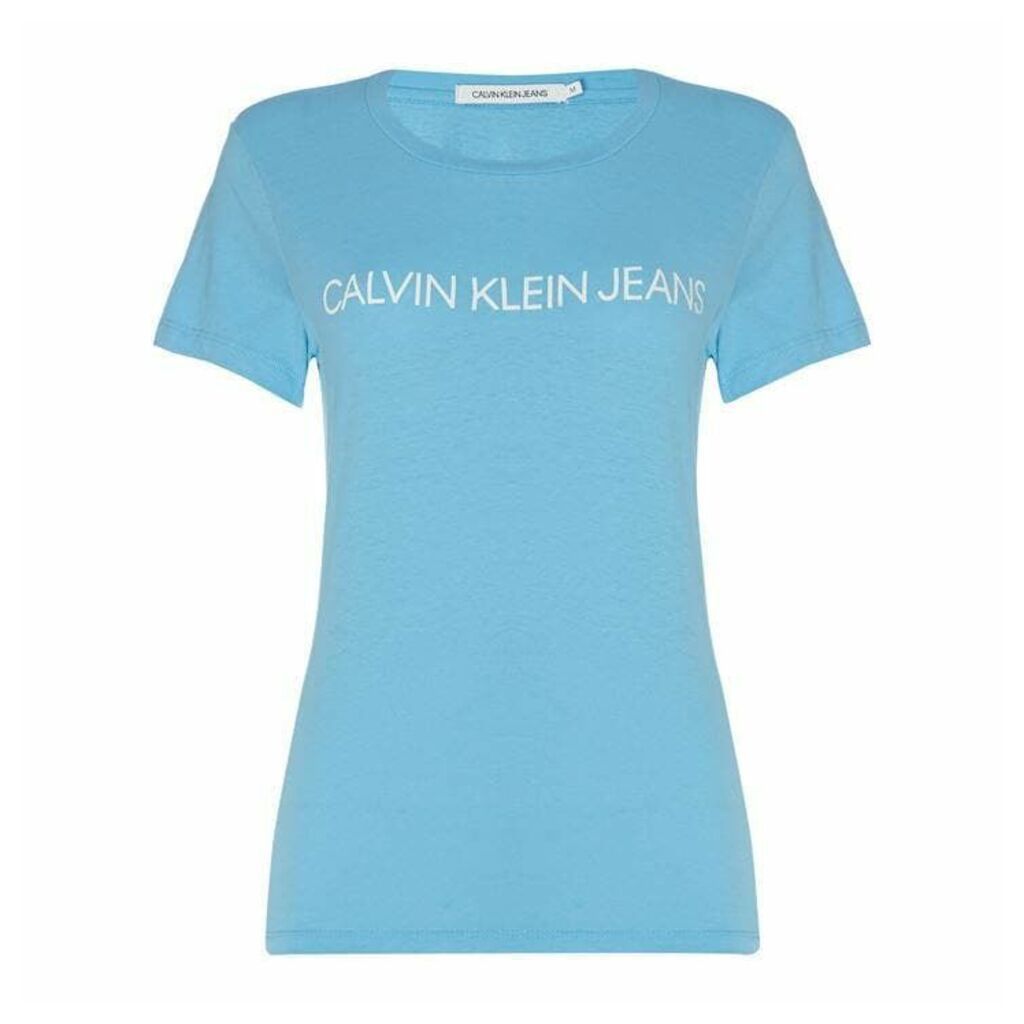 Calvin Klein Jeans Calvin Instituitional T Shirt - Alaskan Blue