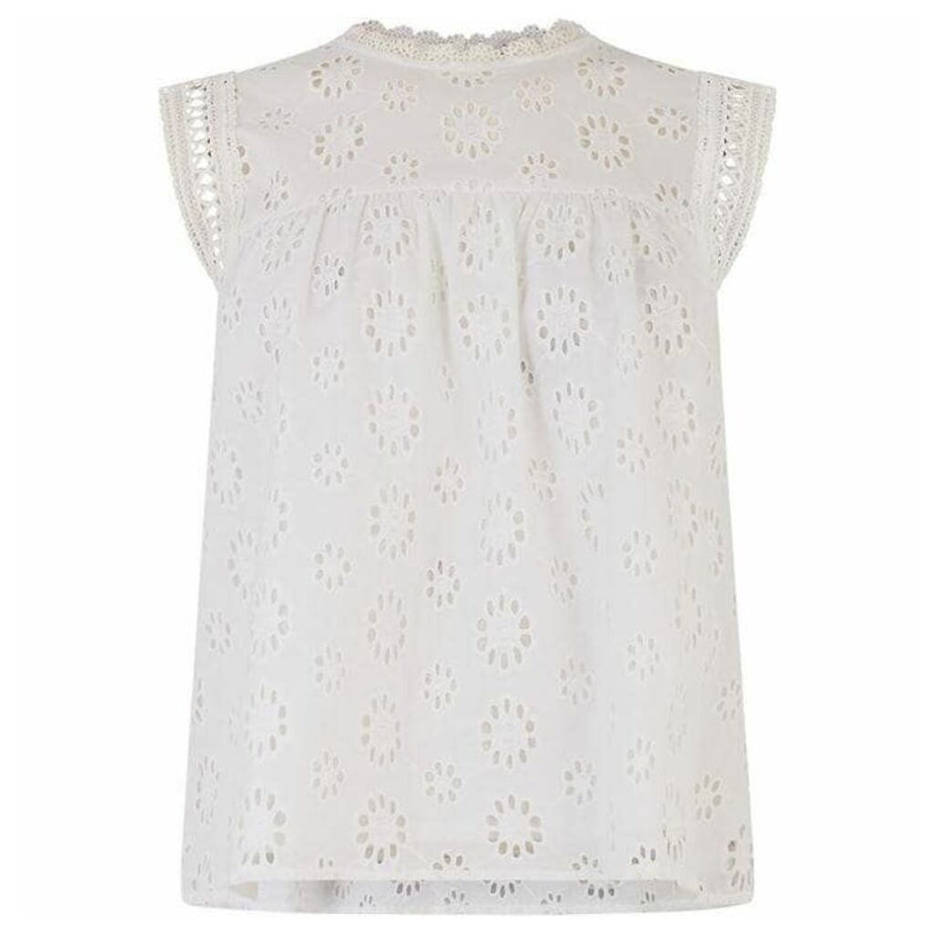 Warehouse Broderie Shell Top