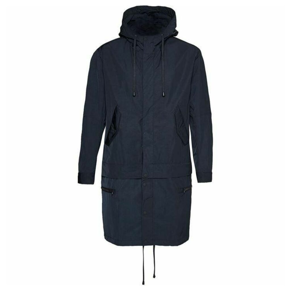 French Connection Lightweight Nylon Detachable Parka Coat