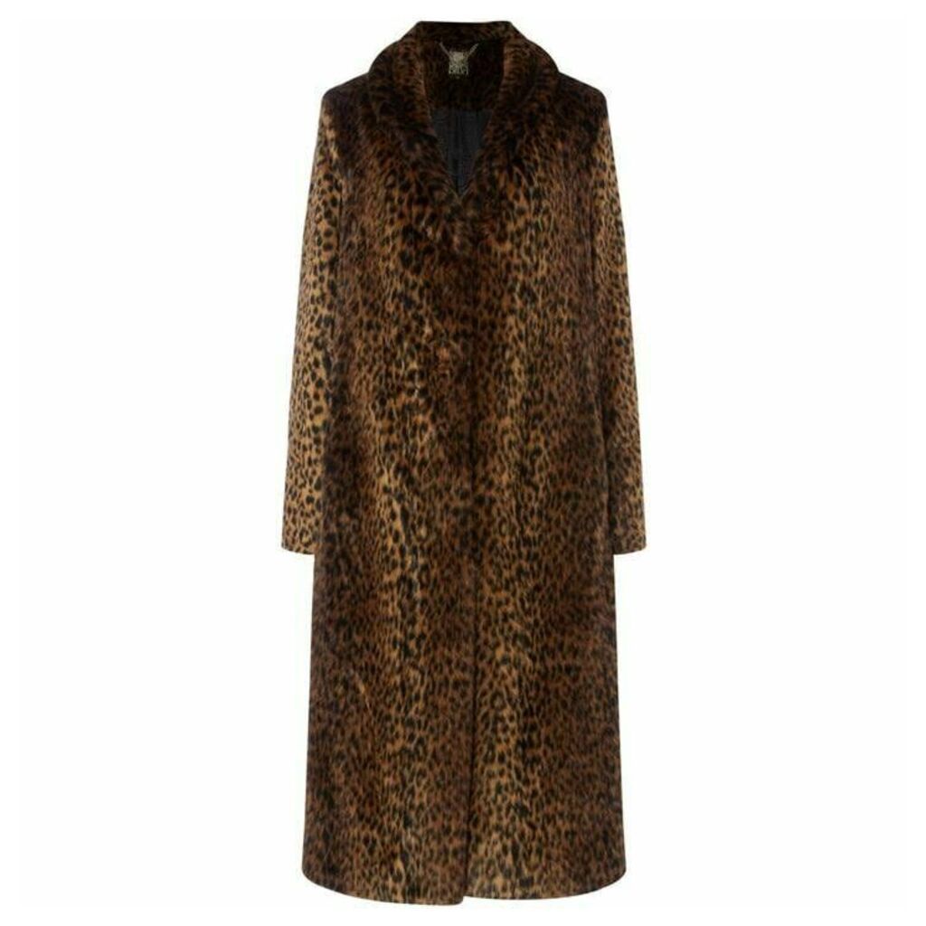 Biba Leopard faux fur coat