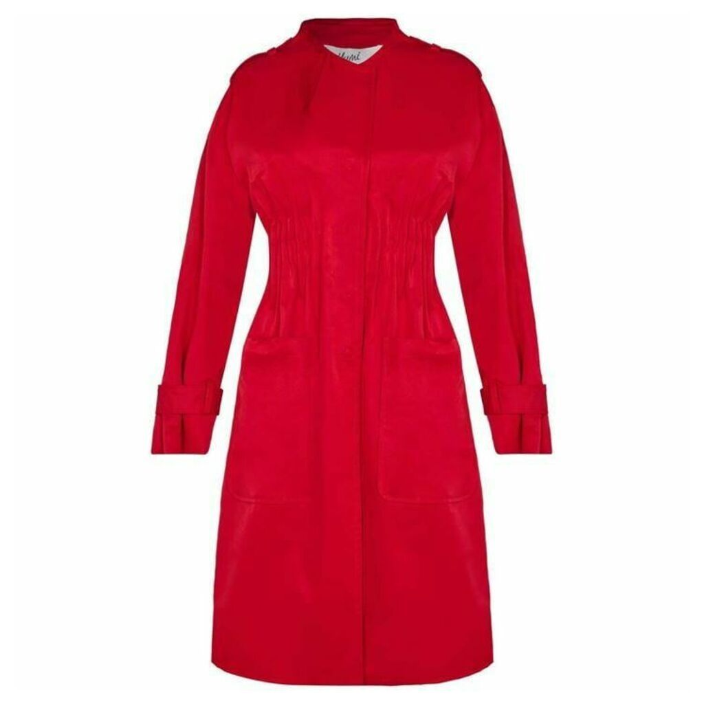 Yumi Ruched Trench Coat