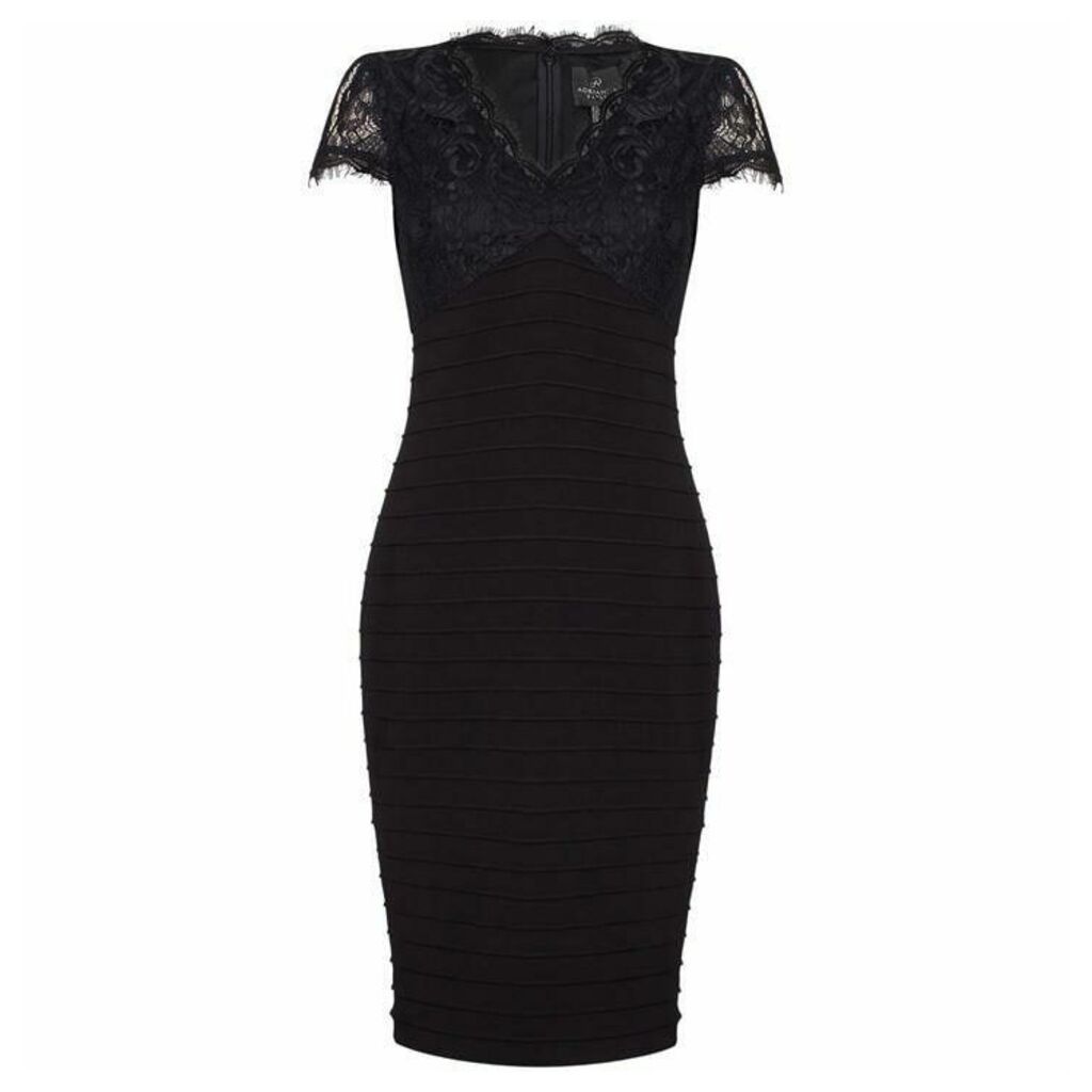 Adrianna Papell Lace Top Banded Sheath Dress