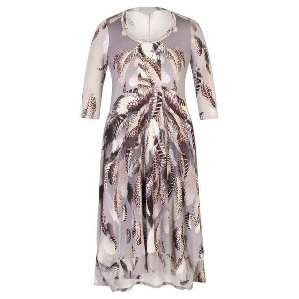 Chesca Feather Print Jersey Dress