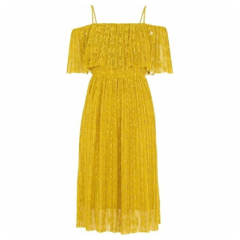 Whistles Off Shoulder Pleated Dress