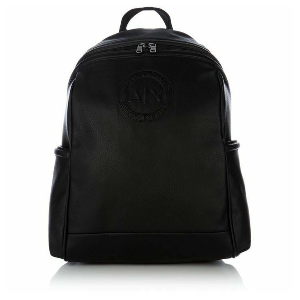 Armani Exchange Embossed Logo Soft PU Backpack