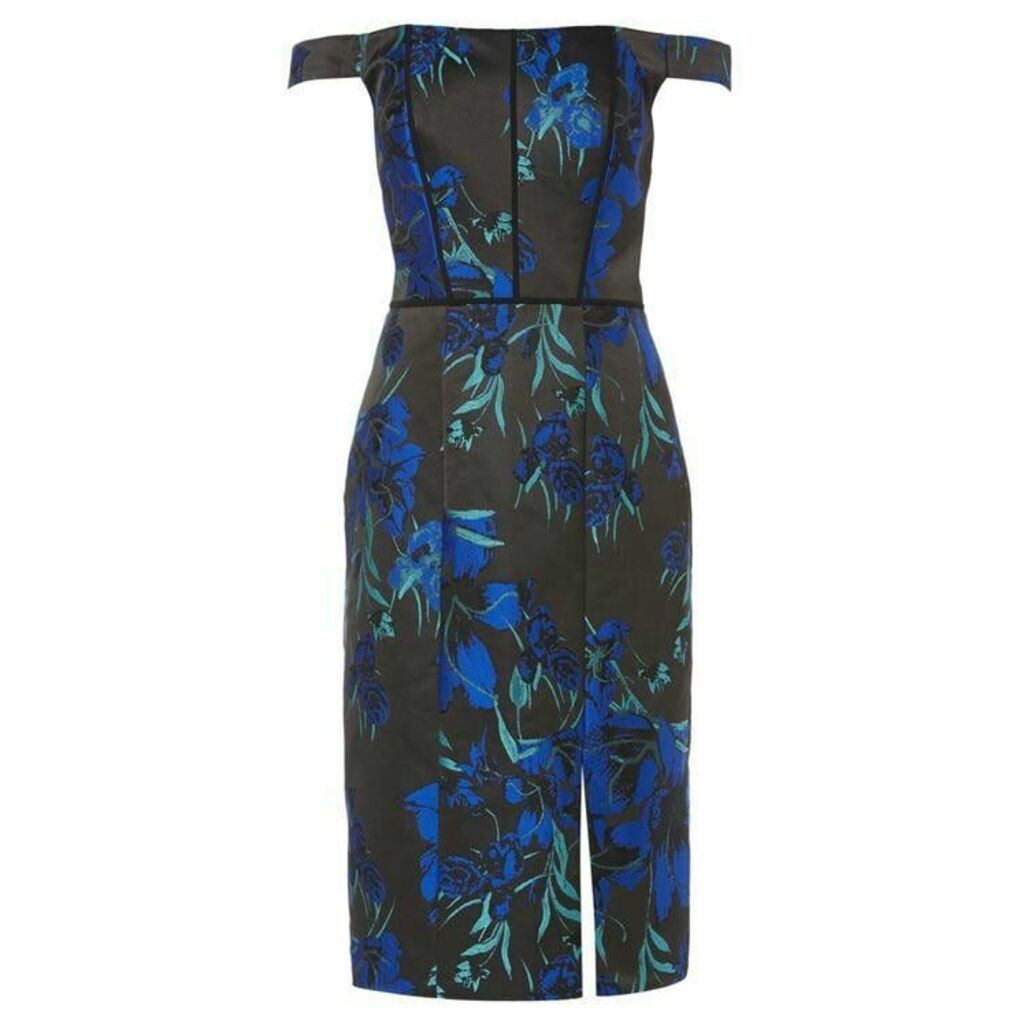 JS Collections Midi shift dress with tropical floral print