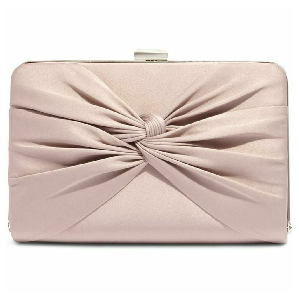 Phase Eight Kendall Satin Knot Front Clutch Bag - Latte