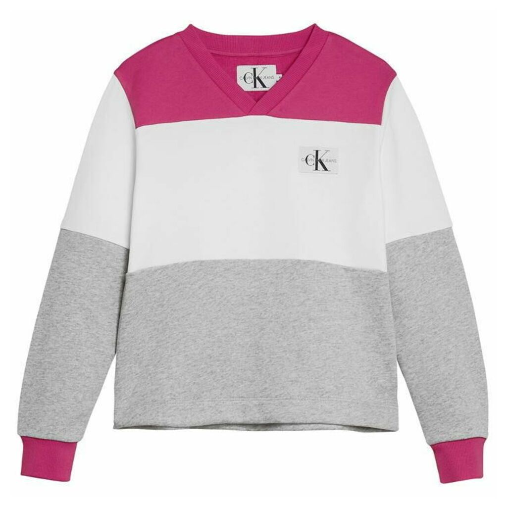 Calvin Klein Jeans Colour Block Sweatshirt - Grey Heather