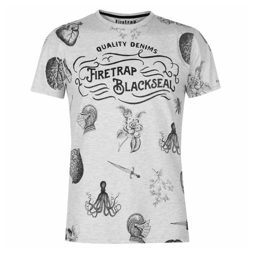 Firetrap Blackseal Printed T Shirt
