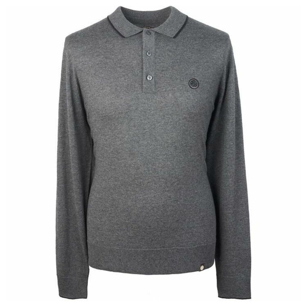 Pretty Green Long Sleeve Tipped Knitted Polo