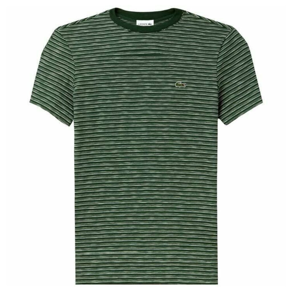 Lacoste Crew Neck Striped Flamme Cotton Jersey T-Shirt