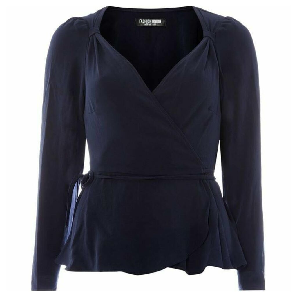 Fashion Union Wrap top with knot detail