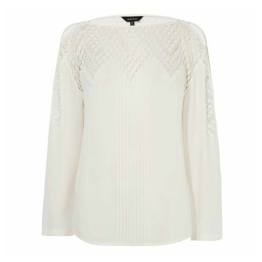 Karen Millen Embroidered Lace Blouse