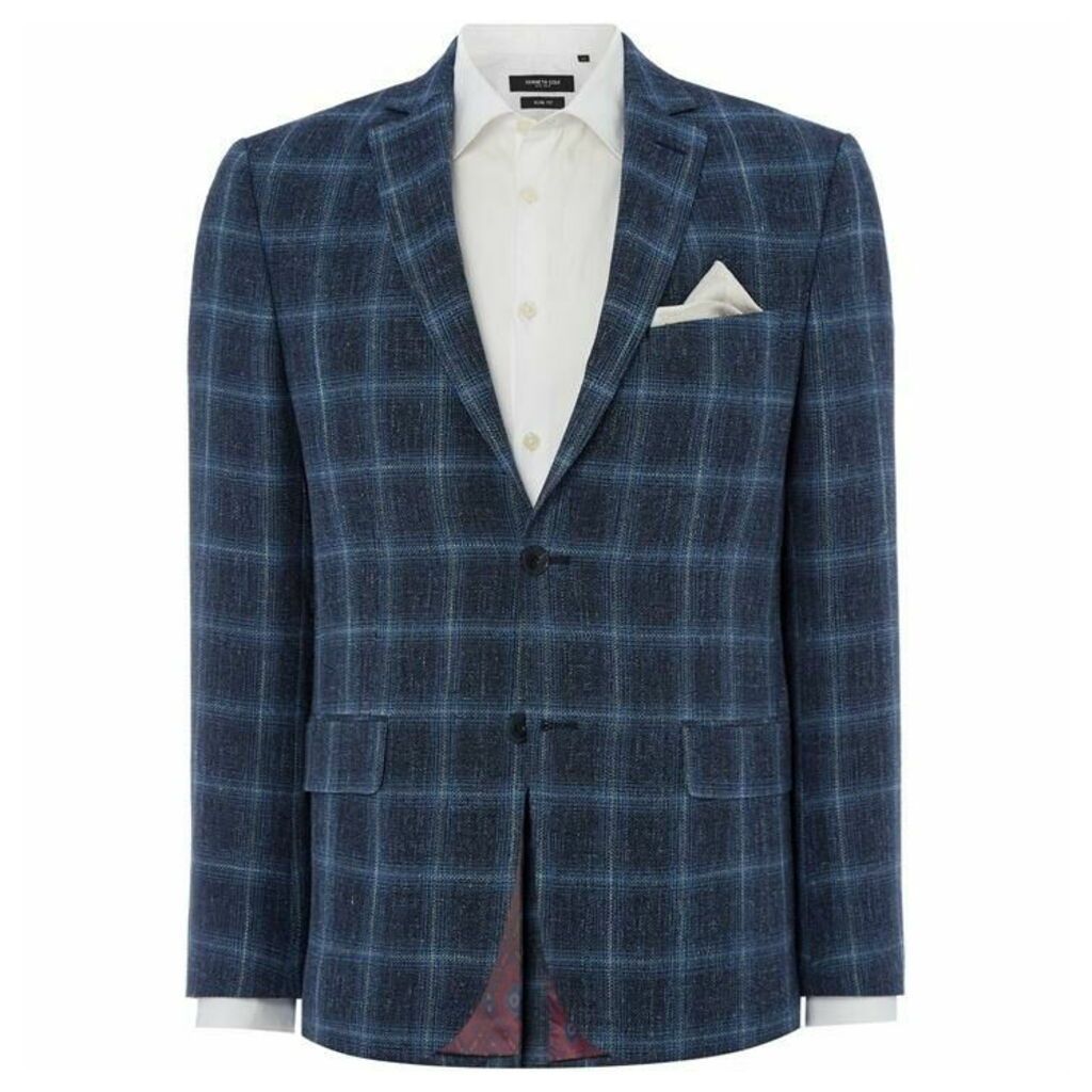 Turner and Sanderson Riley Tailored Fit Linen Check Blazer